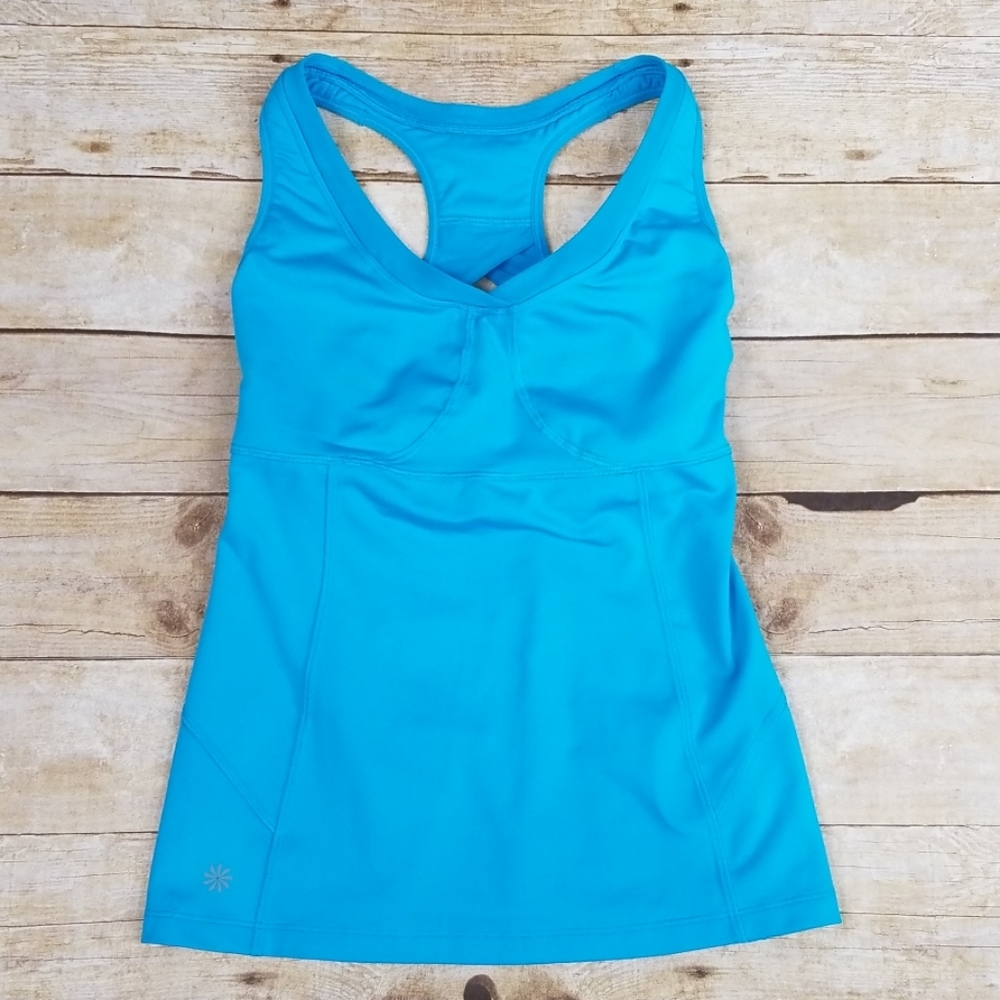 Athleta Blue Va Va Built In Bra Workout Tank